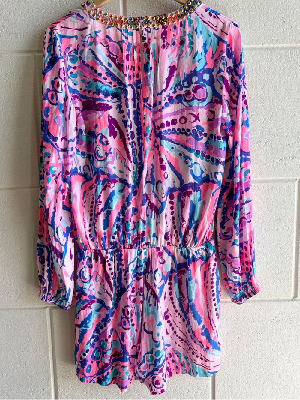 Lilly Pulitzer Colby Romper Women’s Size Medium In Colony Coral Shell Out Pink - Picture 6 of 12